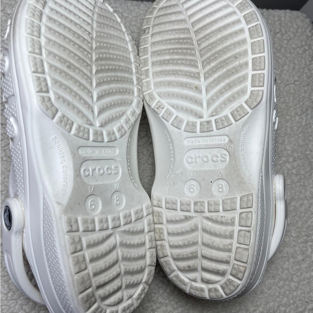 Crocs Classic Clogs Women’s 6 Men’s 8 Unisex Comfort Shoes White Slides - Picture 5 of 5